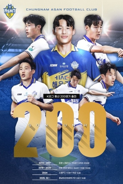  孫準浩完成K聯(lián)賽200場里程碑，貢獻26球34助
