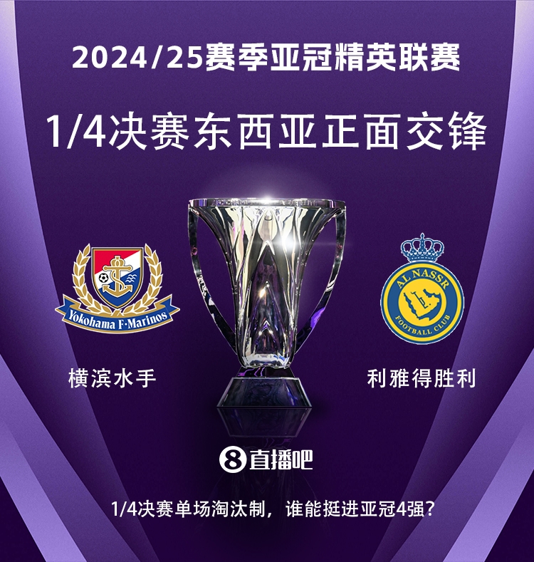  亞冠1/4決賽對陣：利雅得勝利vs橫濱水手，C羅vs安德森-洛佩斯！