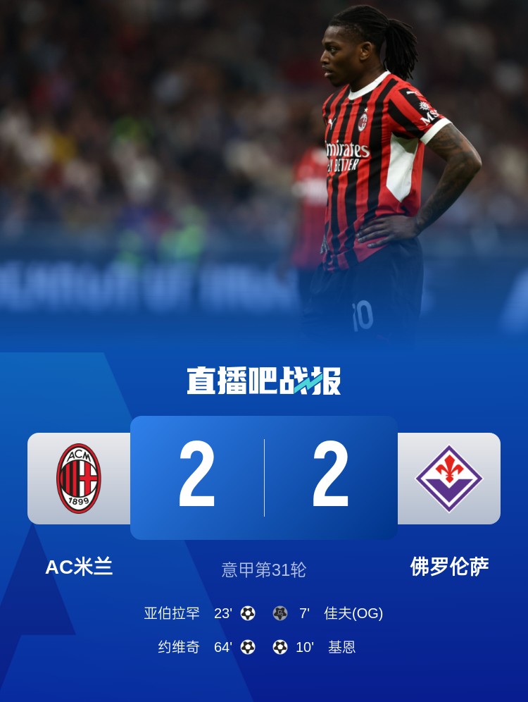  孔塞桑上任后米蘭有13場比賽先丟球落后，最終戰(zhàn)績?yōu)?勝1平6負